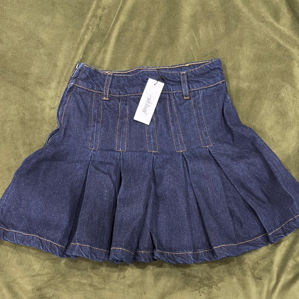Denim Pleated Skirt Nasty Gal Nordstrom